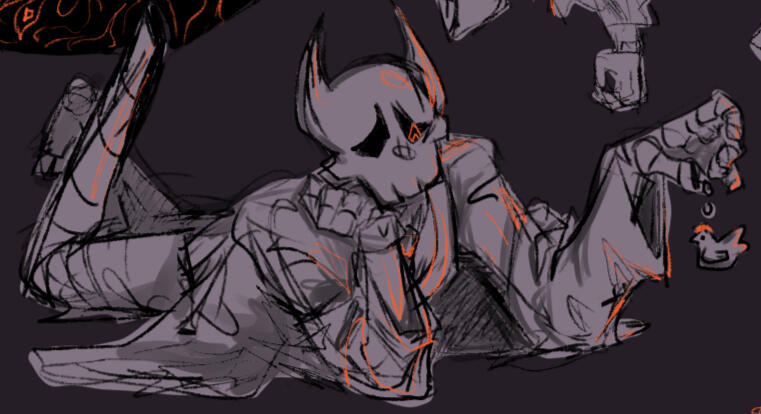 Sketch page depicting an anthropomorphic lizard in numerous poses